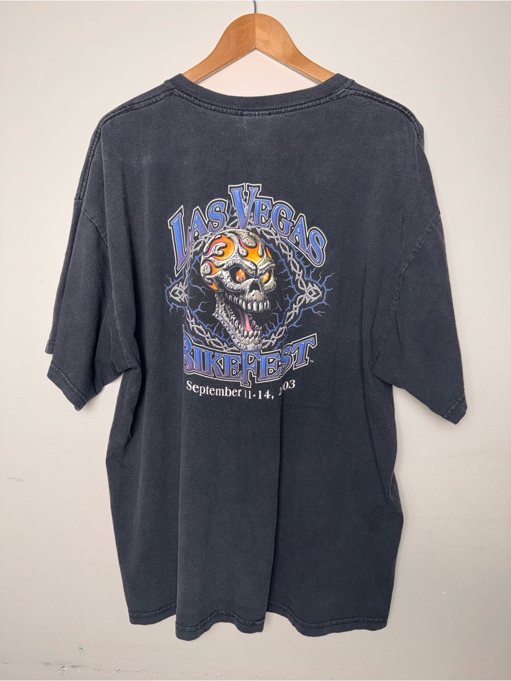 Vintage 2003 Las Vegas Bike Fest Skull And Flame shirt Size 2XL